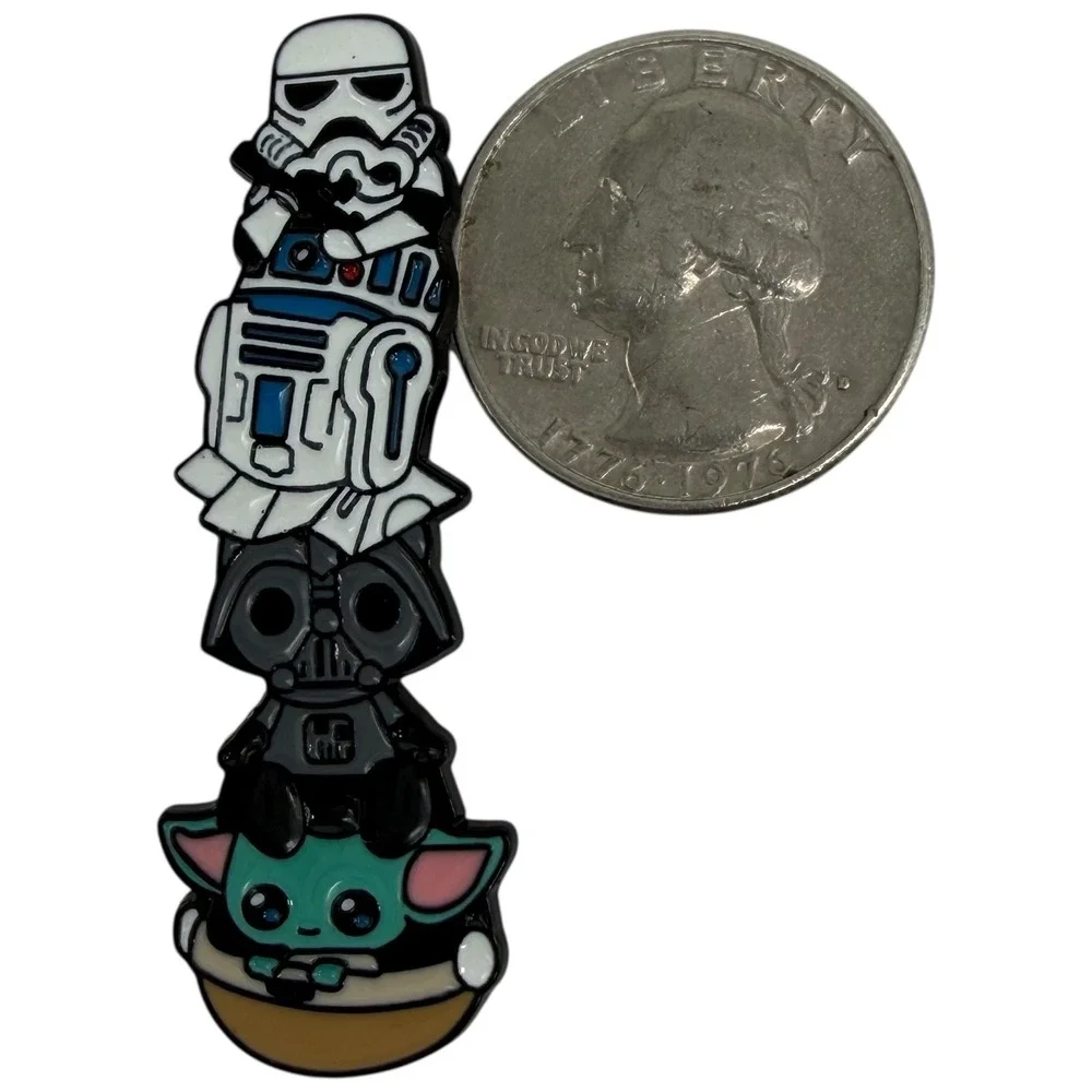 Star Wars Character Stack‎ Enamel Pin Stormtrooper R2D2 Darth Vader Baby Yoda